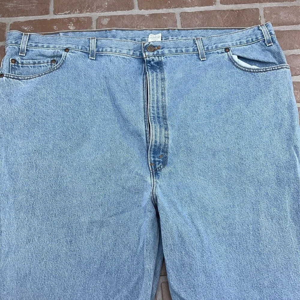 Levis 540 Jeans Men 52W x 30L Actual 49Wx 28L‎ Blue Relaxed Black Bat Wing USA